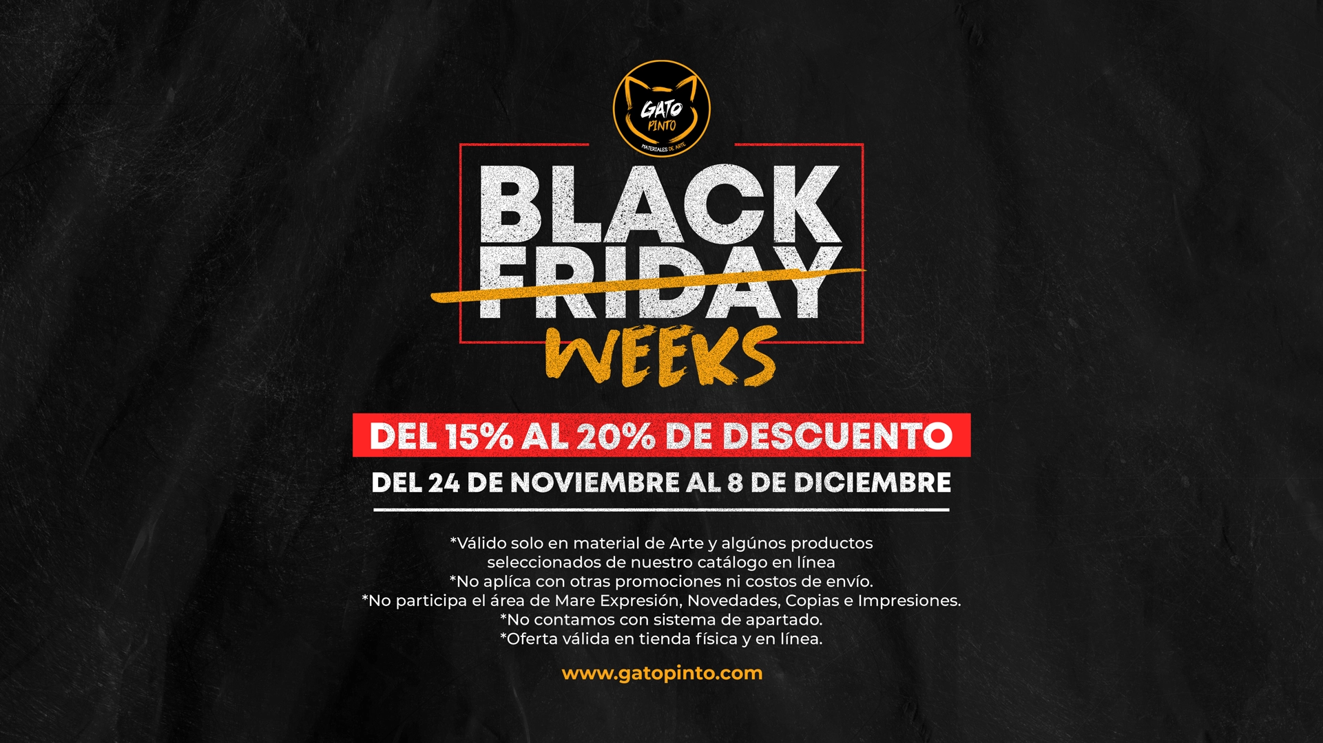 Gato Pinto Celebra las Black Weeks con Ofertas Únicas en Materiales de Arte!